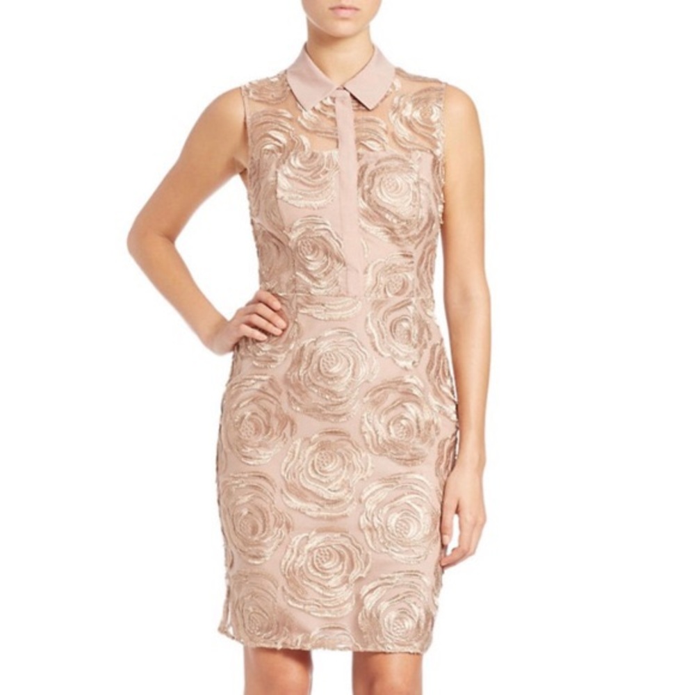 CLOSEOUT Rachel Roy Rose Gold Floral Sheath Dress Size 12